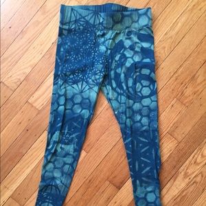 Bassnectar Honeycomb Blue Teal Leggings Size XS
